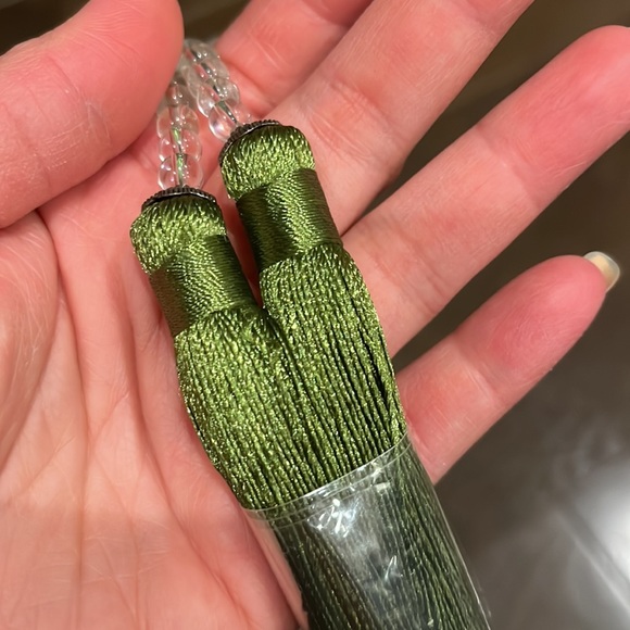 Lucky Lotus silent windchime car mirror decor door knob keychain jade like Glass - Picture 9 of 14